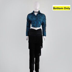 Bold CONNY Black Fringe Latin Dance Pants – Eye-Catching & Stylish